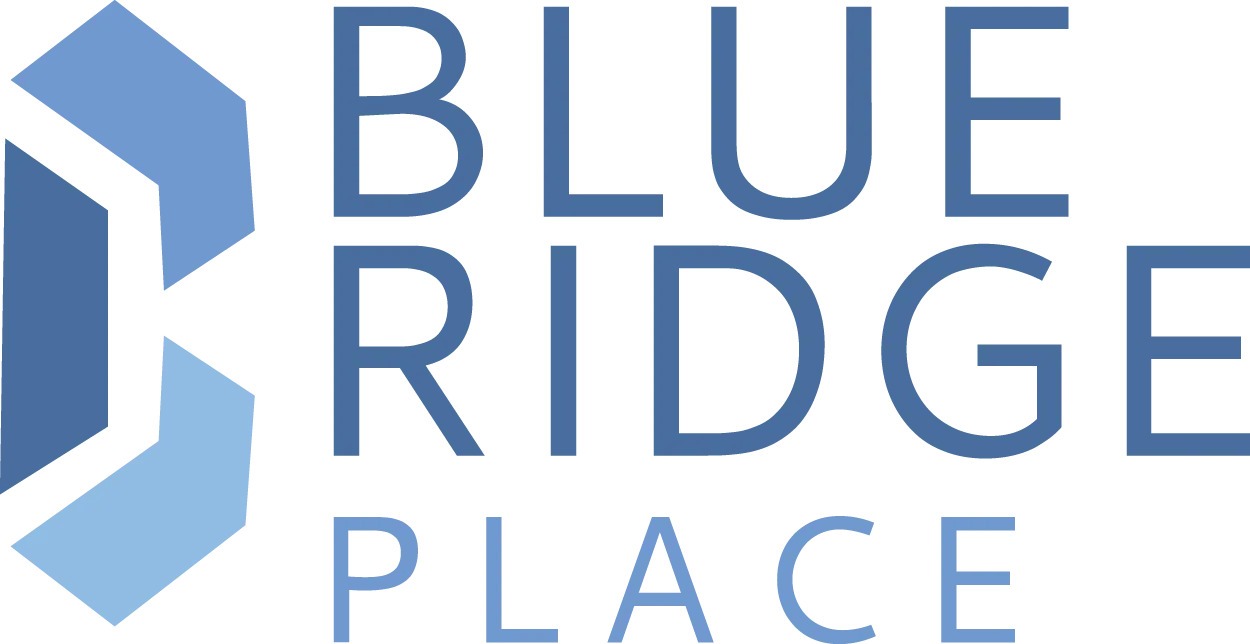 A logo with the words Blue Ridge Place.